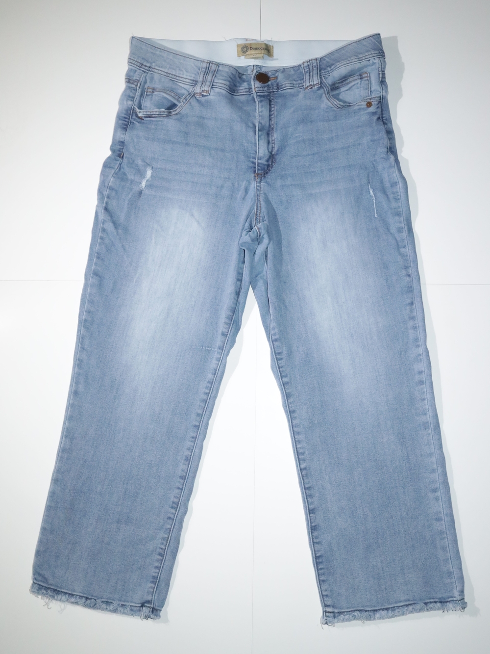Democracy Light Blue Denim Jeans with Brown Button